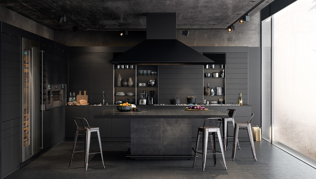 black kitchen