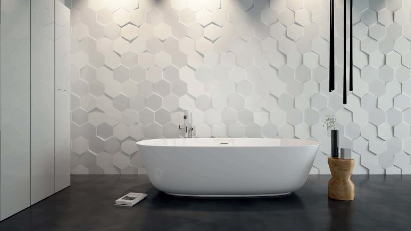 hexagon bathroom tile ideas