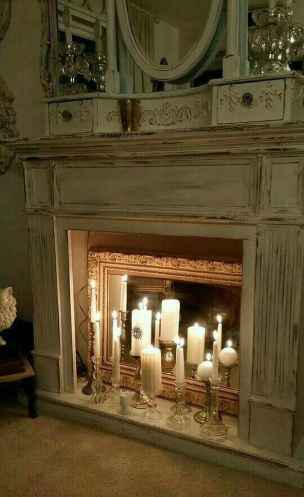 decorate inside fireplace