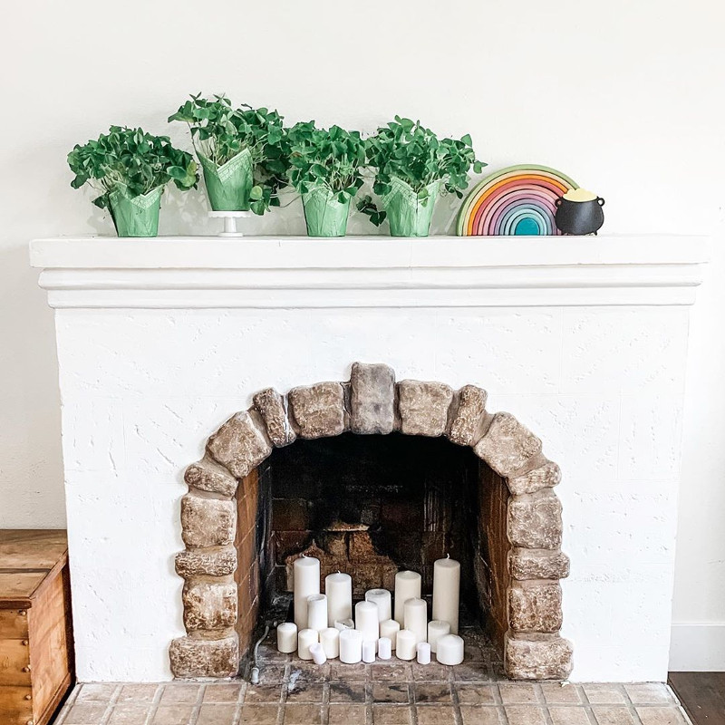fireplaces with candles inside