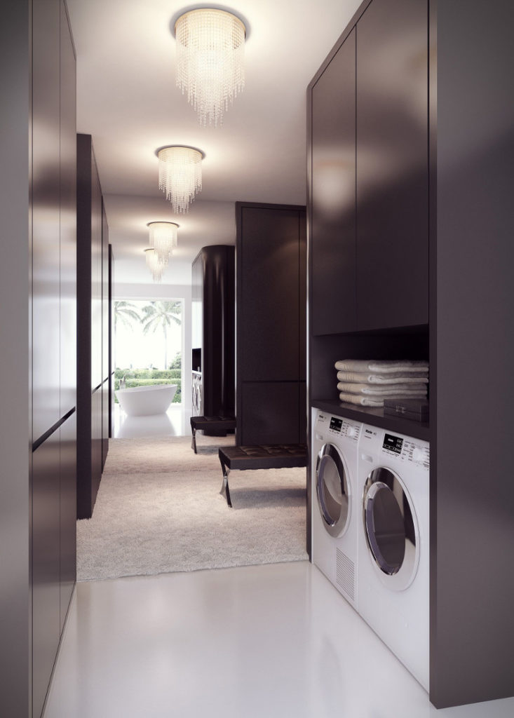 hallway laundry room