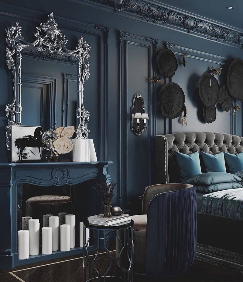 pillar candles in fireplace