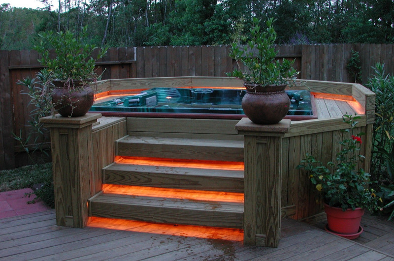 backyard hot tub