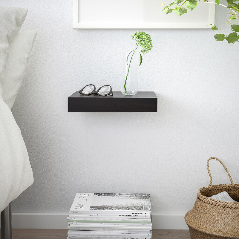 black floating shelves ikea