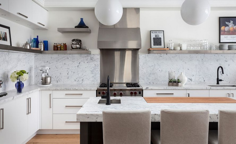 open kitchen shelving