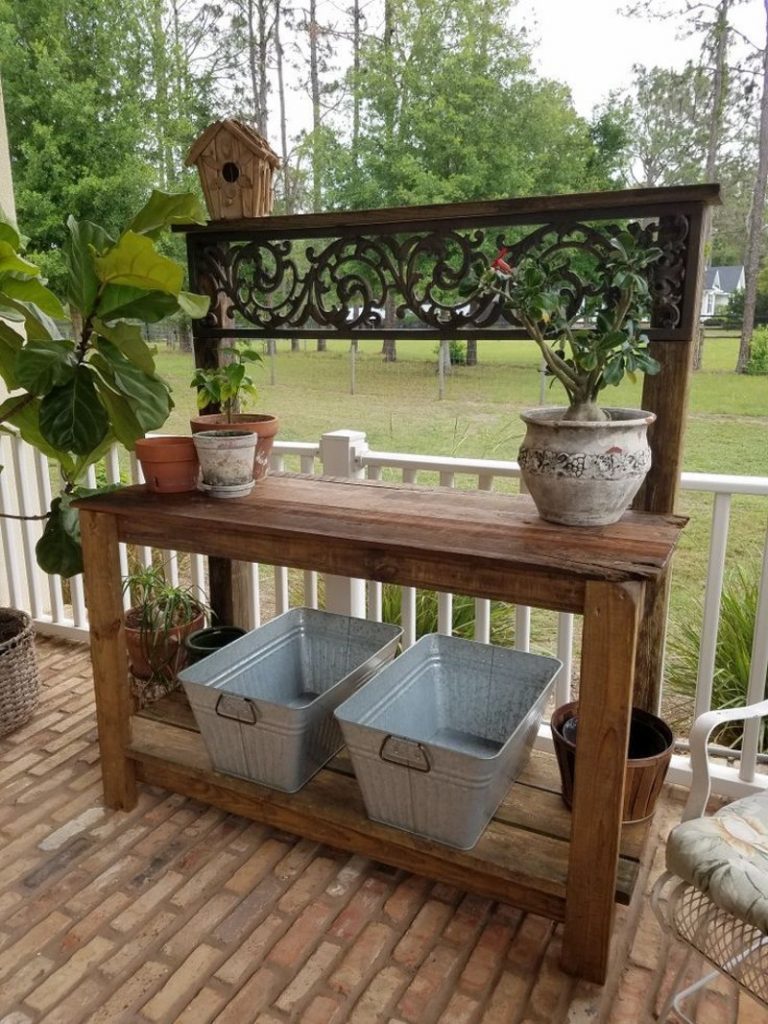 vintage potting bench