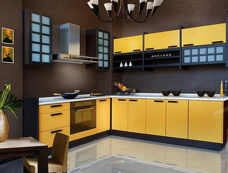 yellow kitchen cabinets