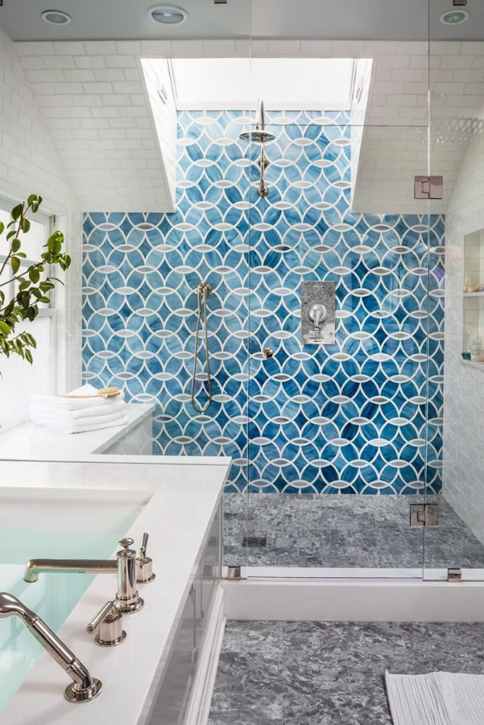 modern moroccan tile bathroom