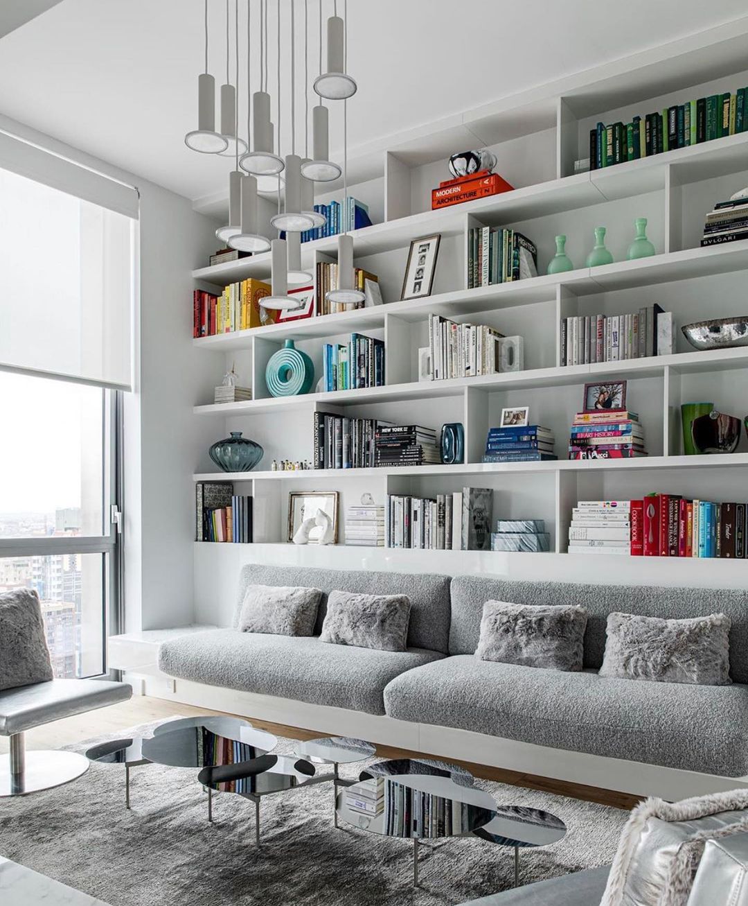 built in bookshelves in living room interior design Houszed