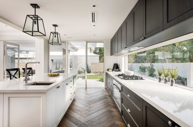 two tone kitchen cabinet