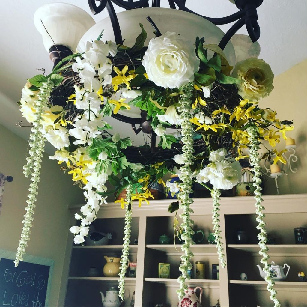 floral wreath chandelier