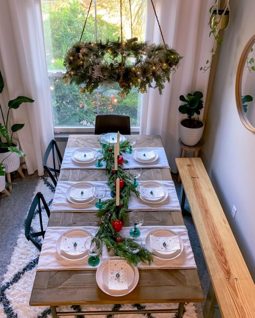 lighted wreath chandelier