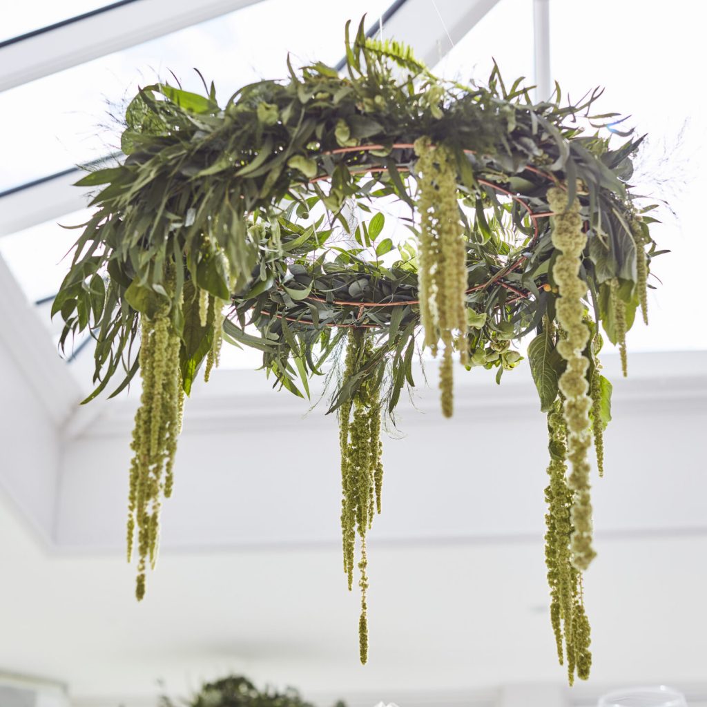 wreath chandelier