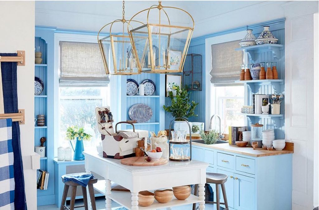 baby blue kitchen décor