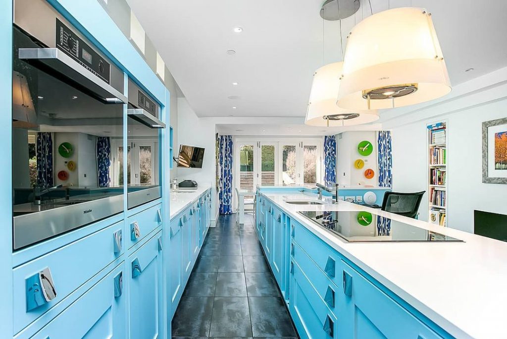 kitchen baby blue cabinets color combos