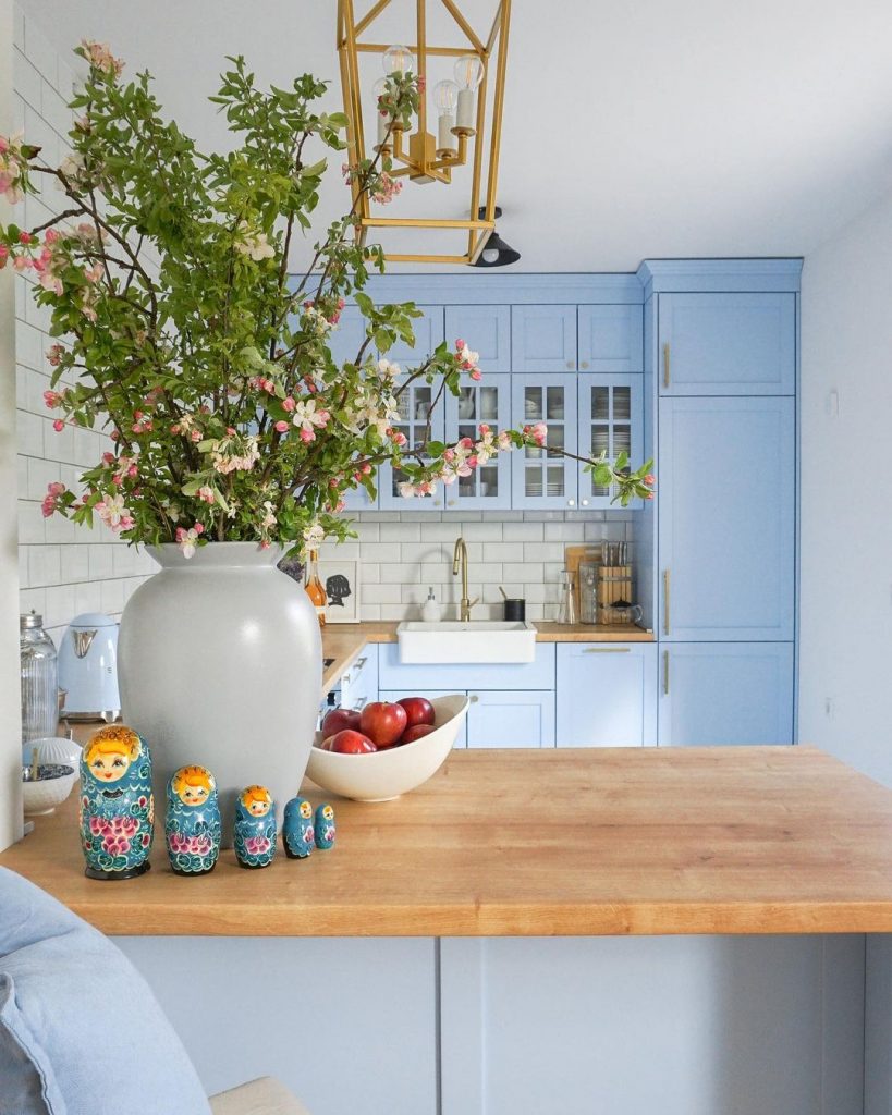 kitchen baby blue modern