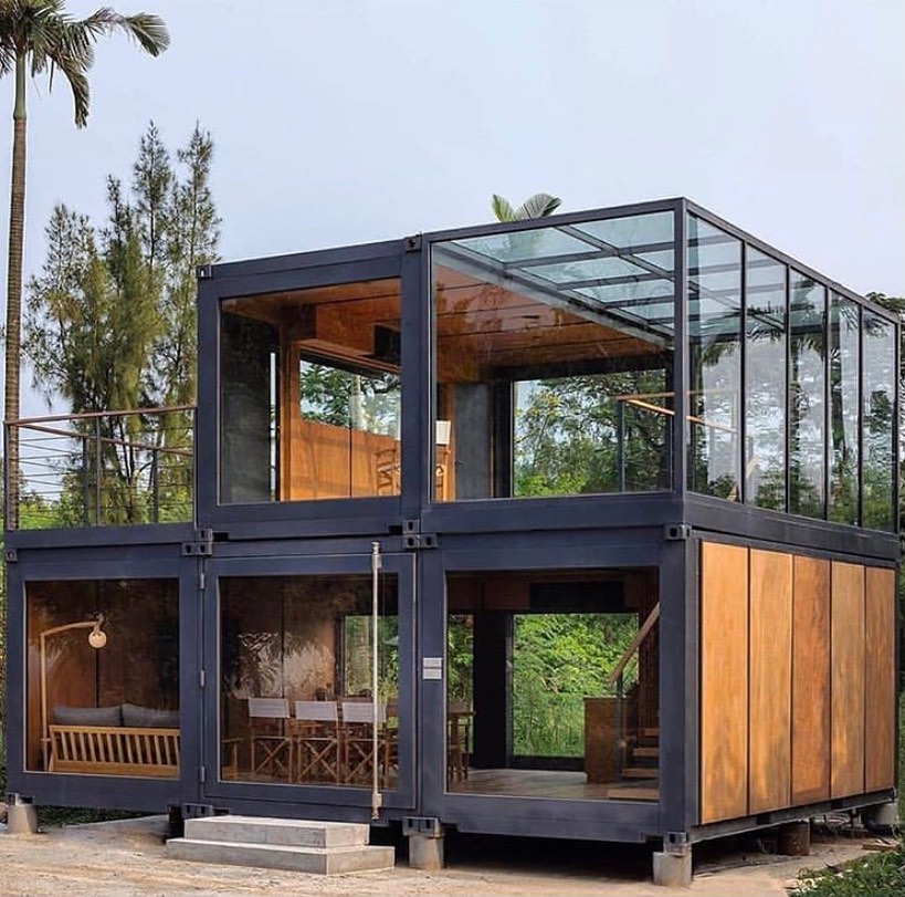 shipping container homes two story