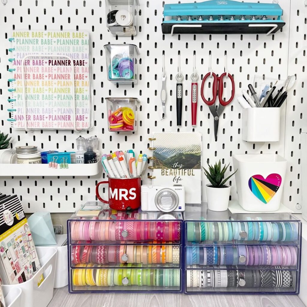 ikea pegboard craft room ideas