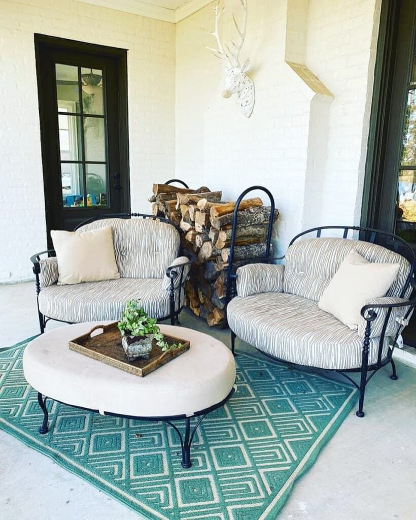 back porch blue decor