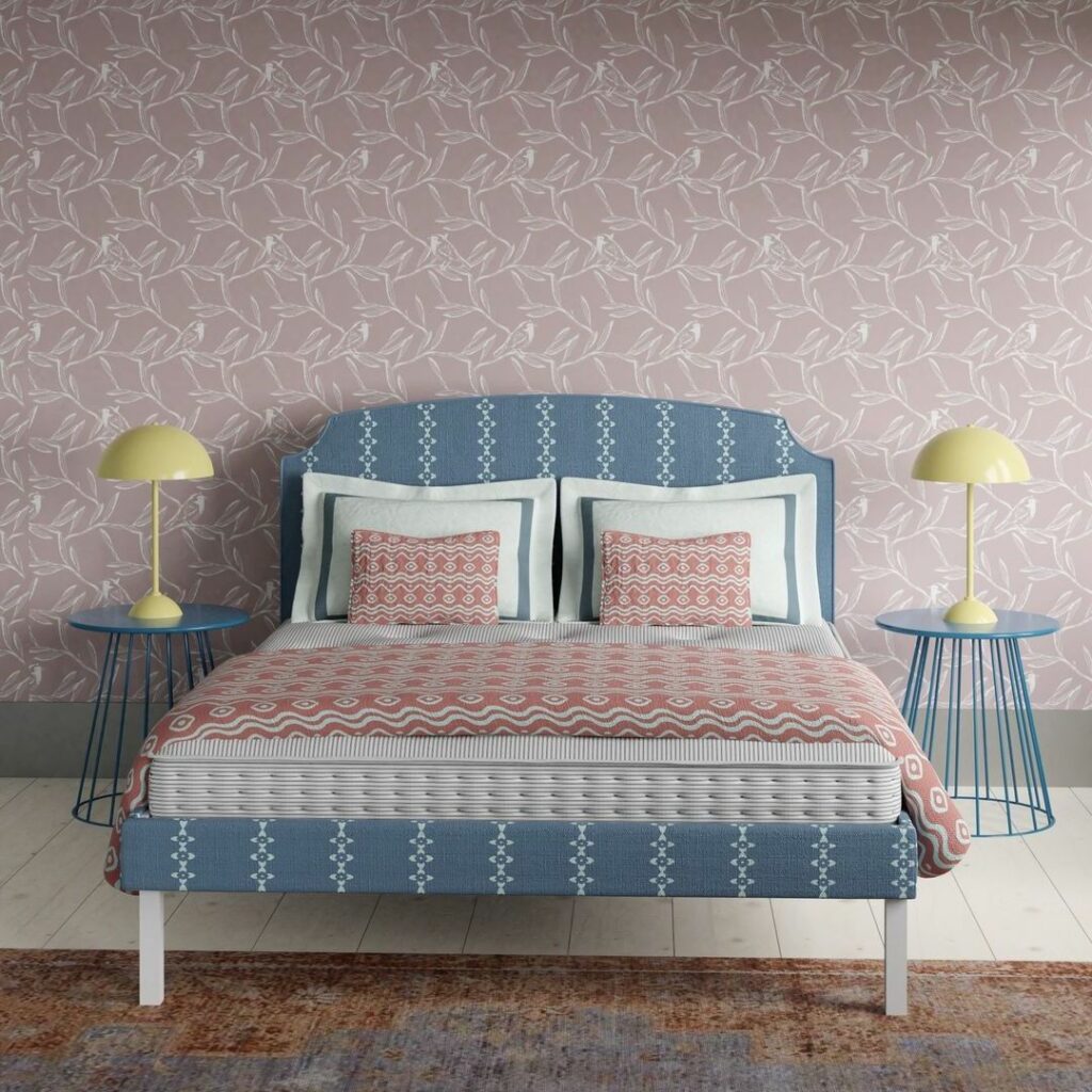 bedroom ideas grey pink and blue