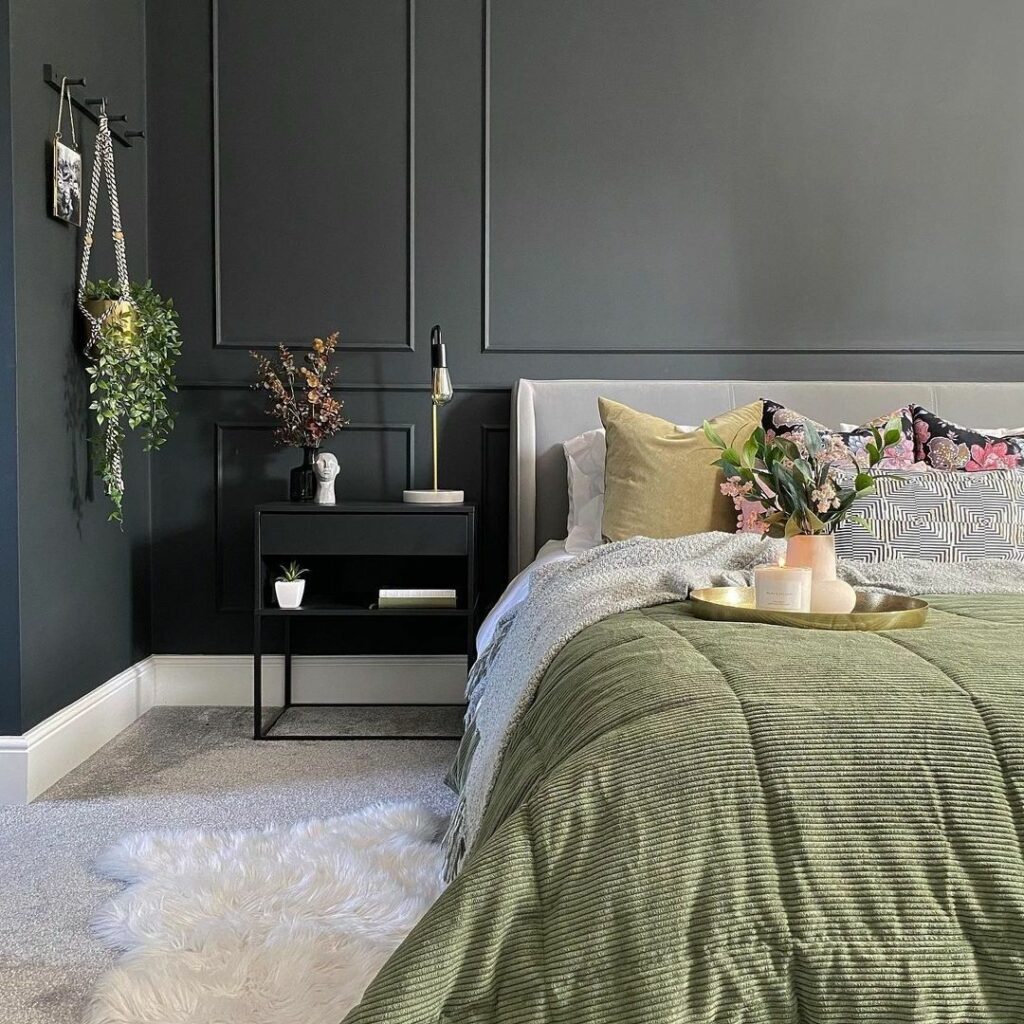 black gold and green bedroom ideas
