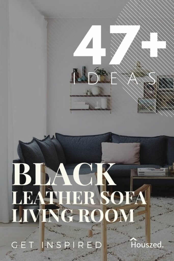 black leather sofa living room