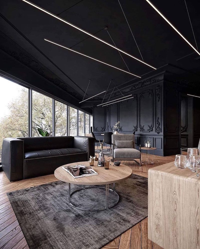 black leather sofa living room ideas