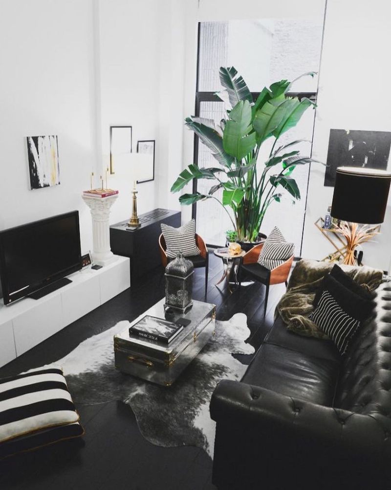 black living room sofa
