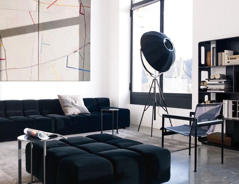 black sofa in living room