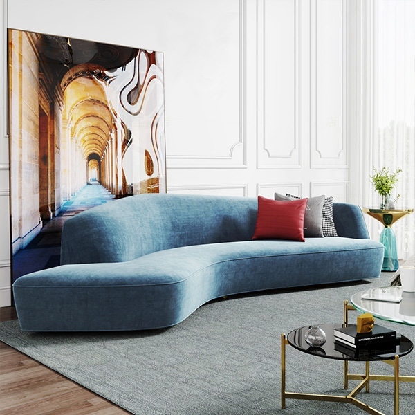 blue living room sofa