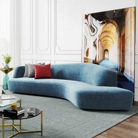 blue sofa living room
