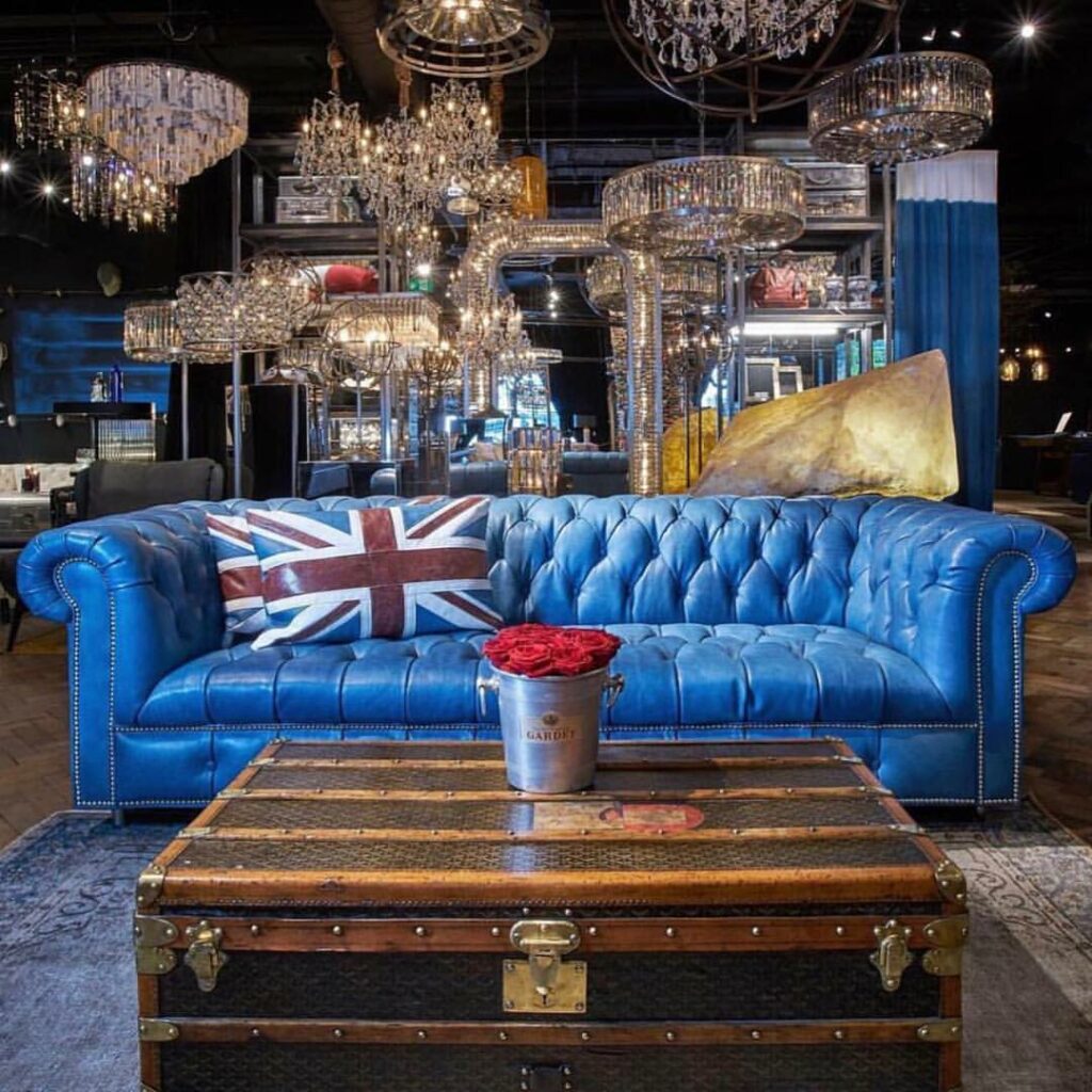 blue sofa living room decor