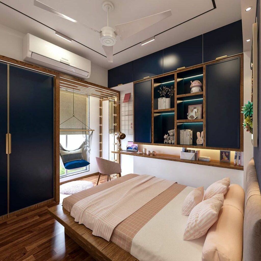 blush pink and blue bedroom ideas