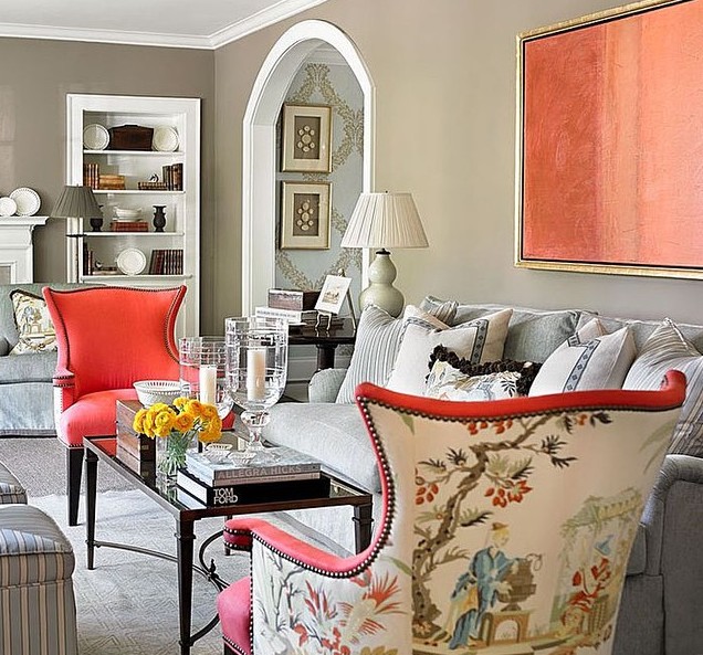 coral y gris