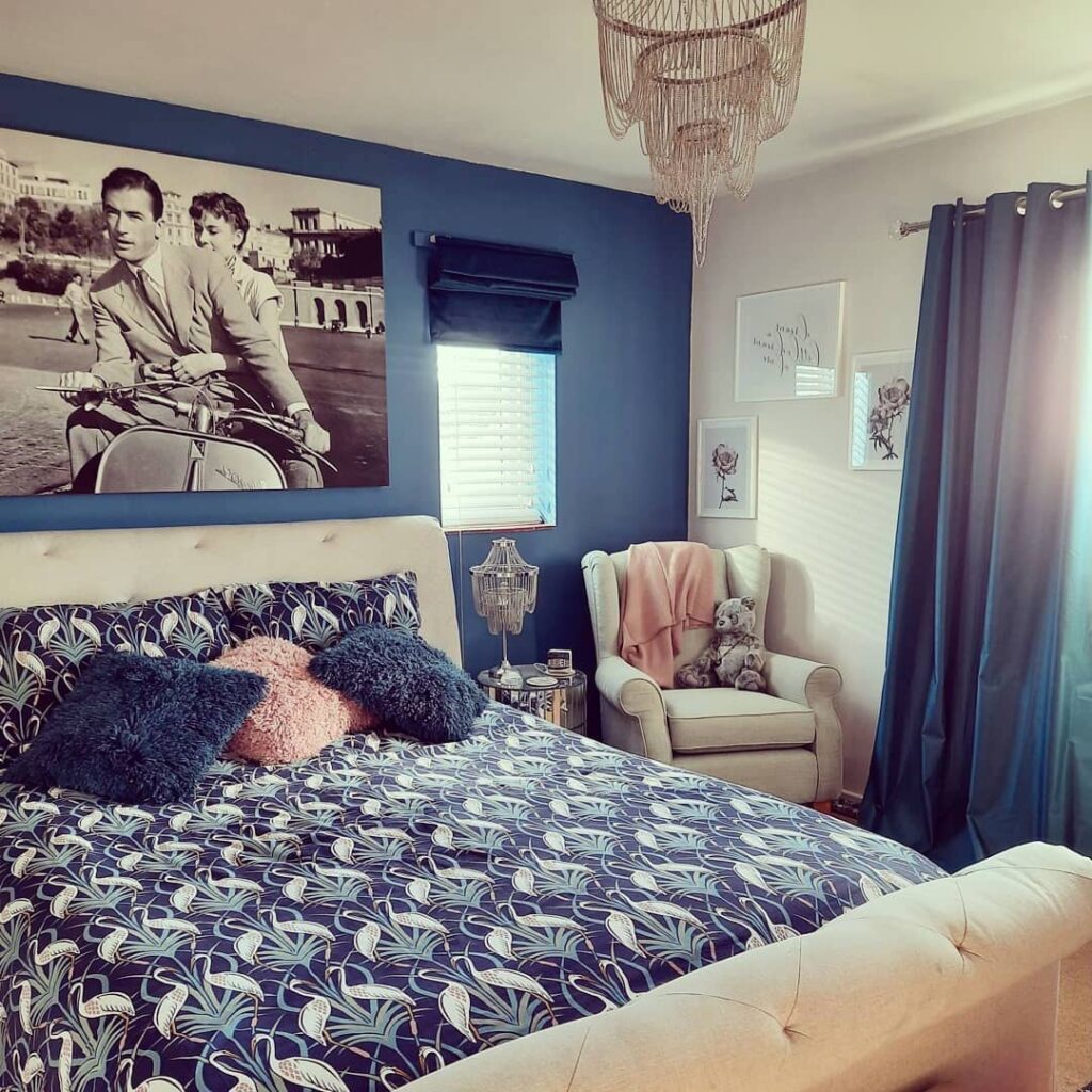 dark blue and pink bedroom ideas