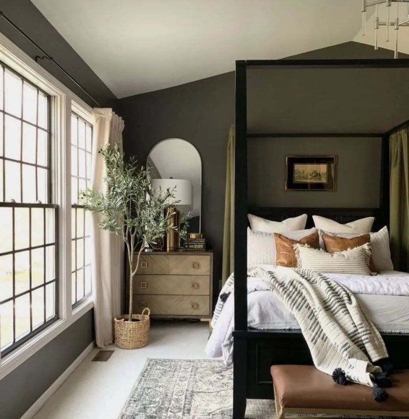 dark green and white bedroom ideas