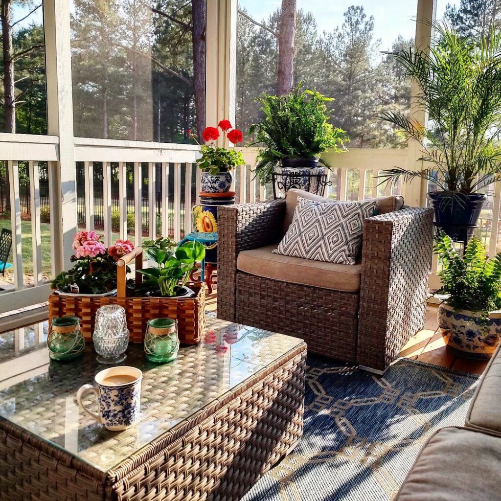 decor ideas for small screened back porch