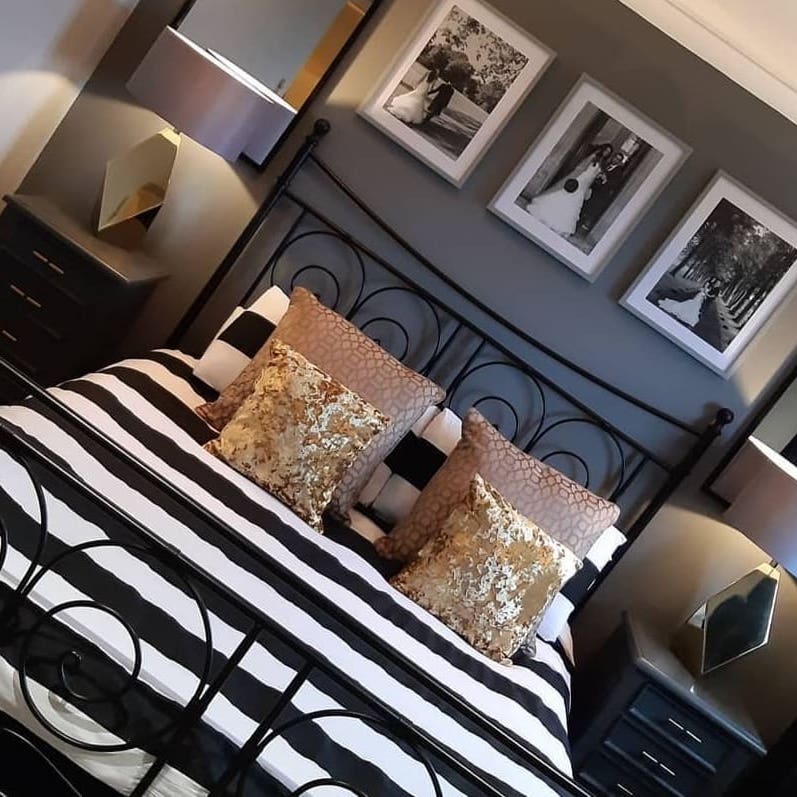 duck egg blue and gold bedroom ideas