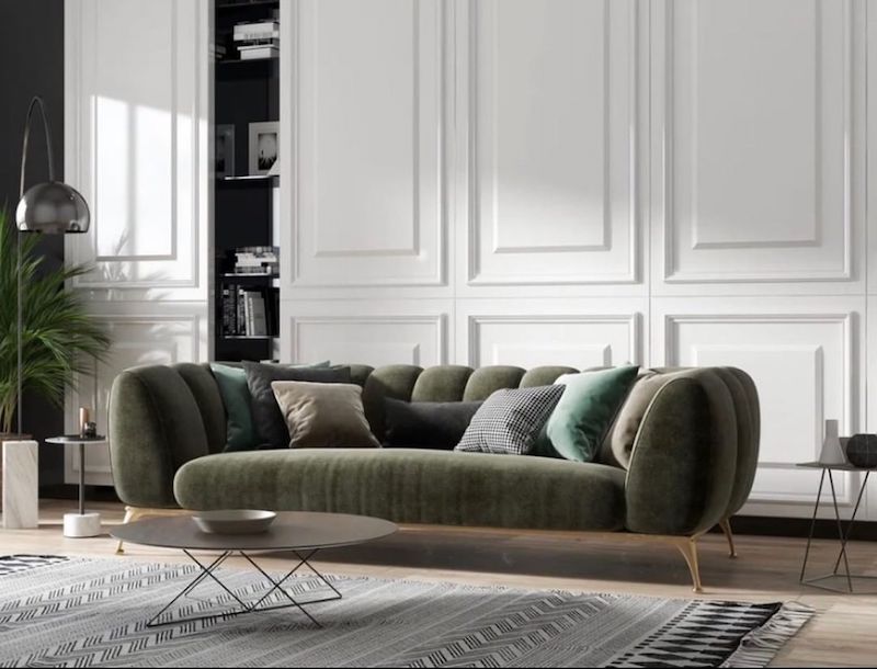 forest green sofa living room