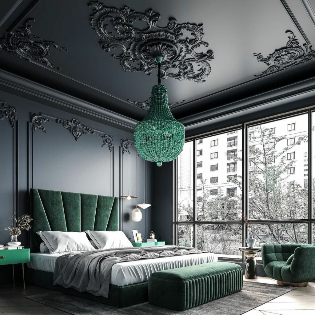 green and black bedroom decorating ideas