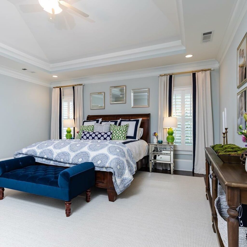 green and blue bedroom decorating ideas
