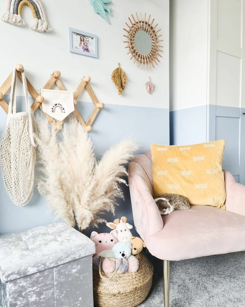 grey pink and blue bedroom ideas