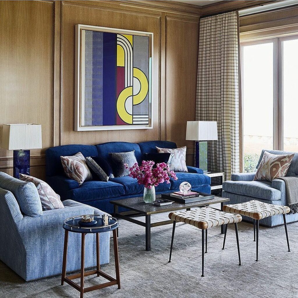 living room colour schemes to go with blue sofa