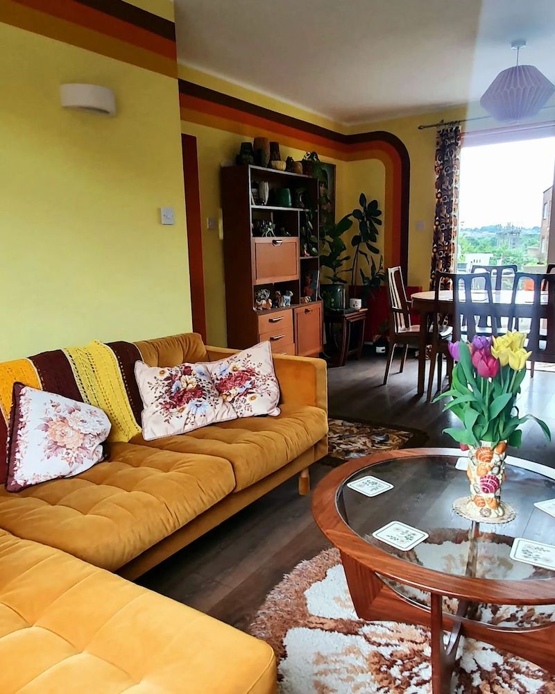 living room image with yellow sofa