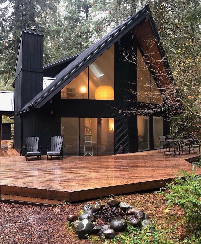 modern all black houses