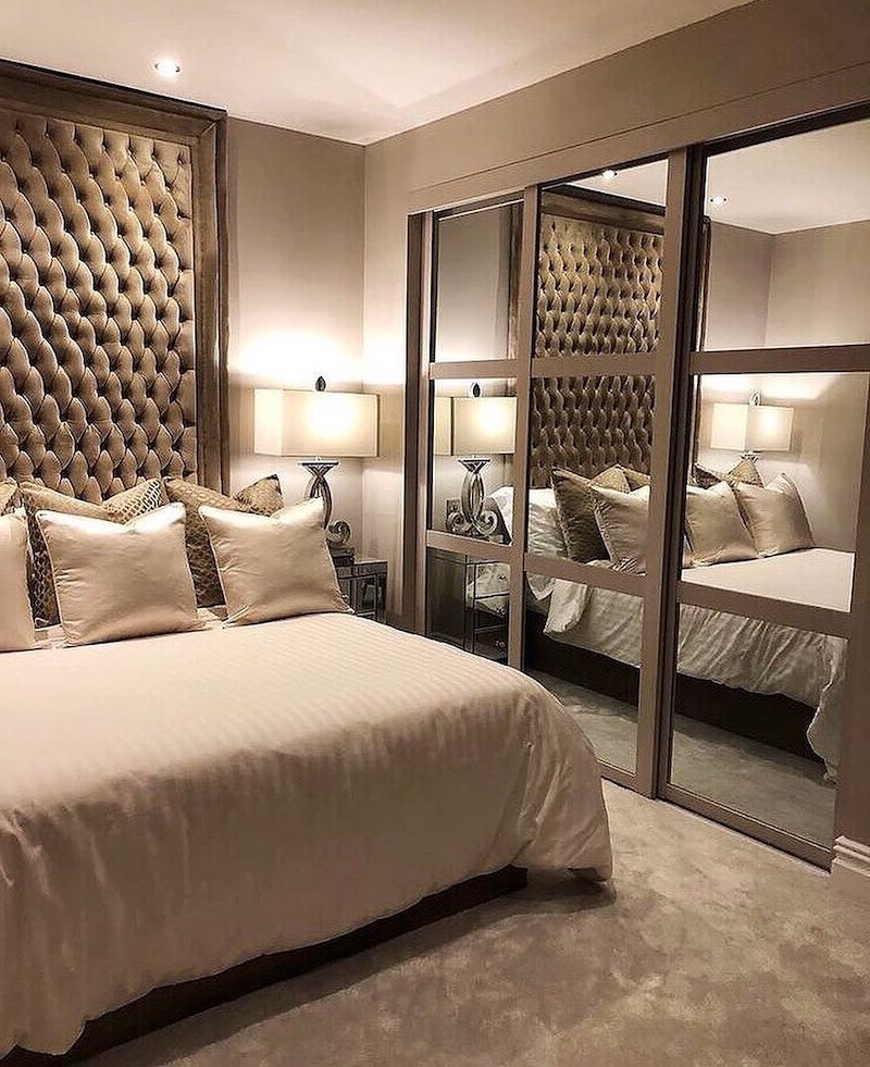 modern beige bedroom