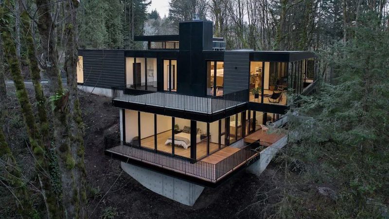 modern black austrian houses