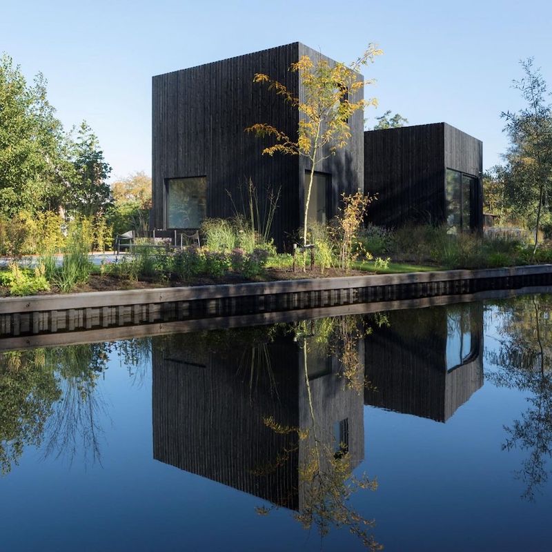 modern black houses mansion