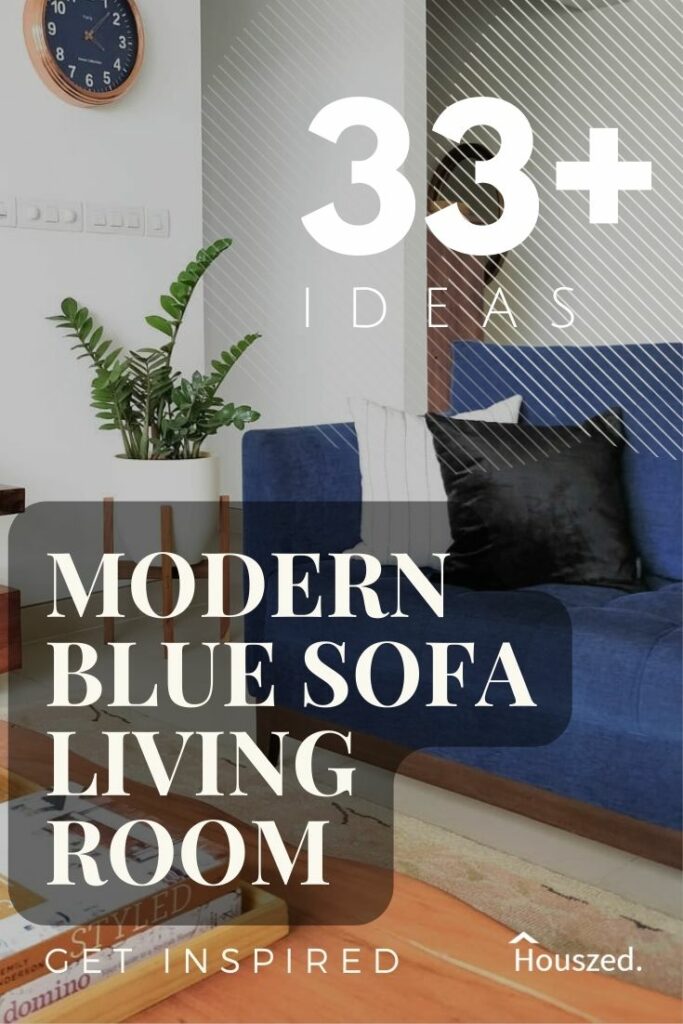 modern blue sofa living room
