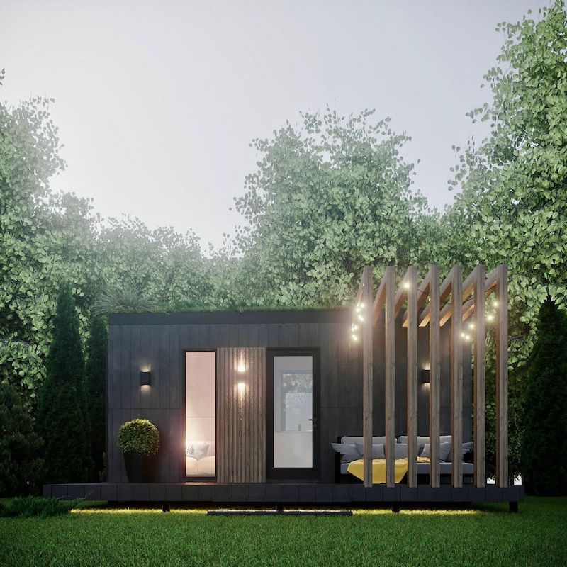 modern houses black and wood